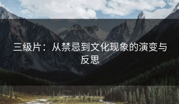 三级片：从禁忌到文化现象的演变与反思