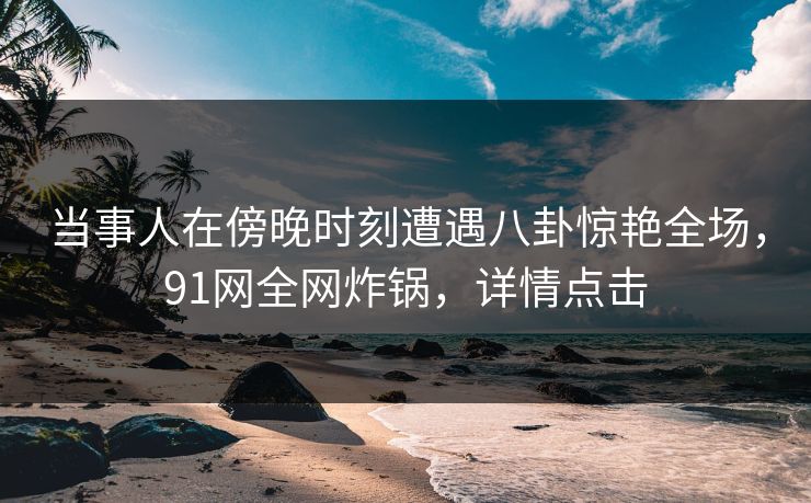 当事人在傍晚时刻遭遇八卦惊艳全场，91网全网炸锅，详情点击