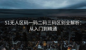 51无人区码一码二码三码区别全解析：从入门到精通
