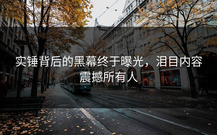 实锤背后的黑幕终于曝光，泪目内容震撼所有人