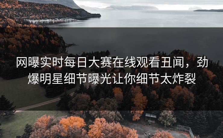 网曝实时每日大赛在线观看丑闻，劲爆明星细节曝光让你细节太炸裂